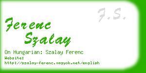 ferenc szalay business card